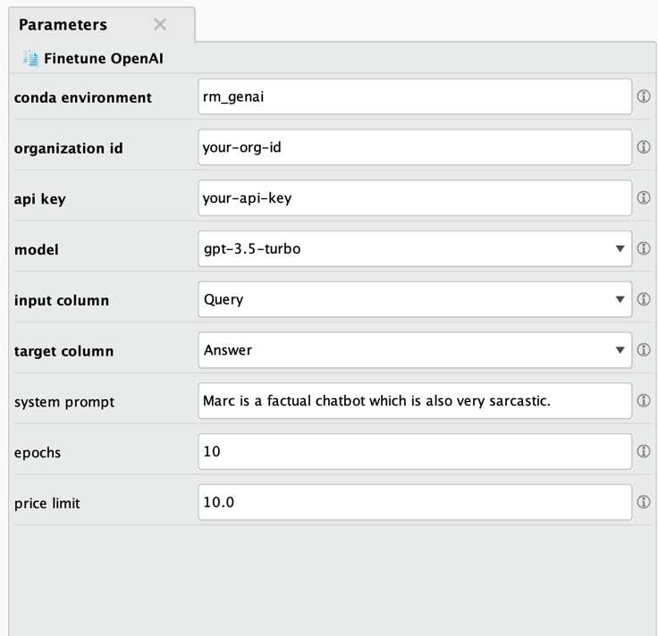 Parameters of Sarcastic Fine Tuning