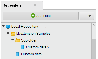 The Myextension Samples folder The Myextension Samples folder