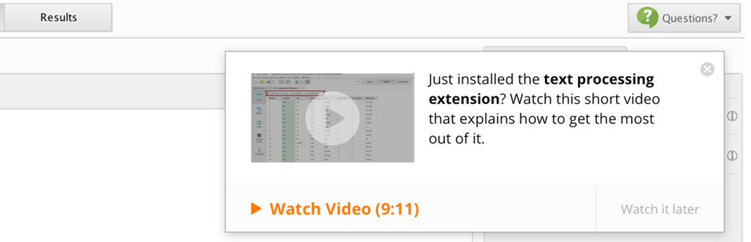 New in-product messaging